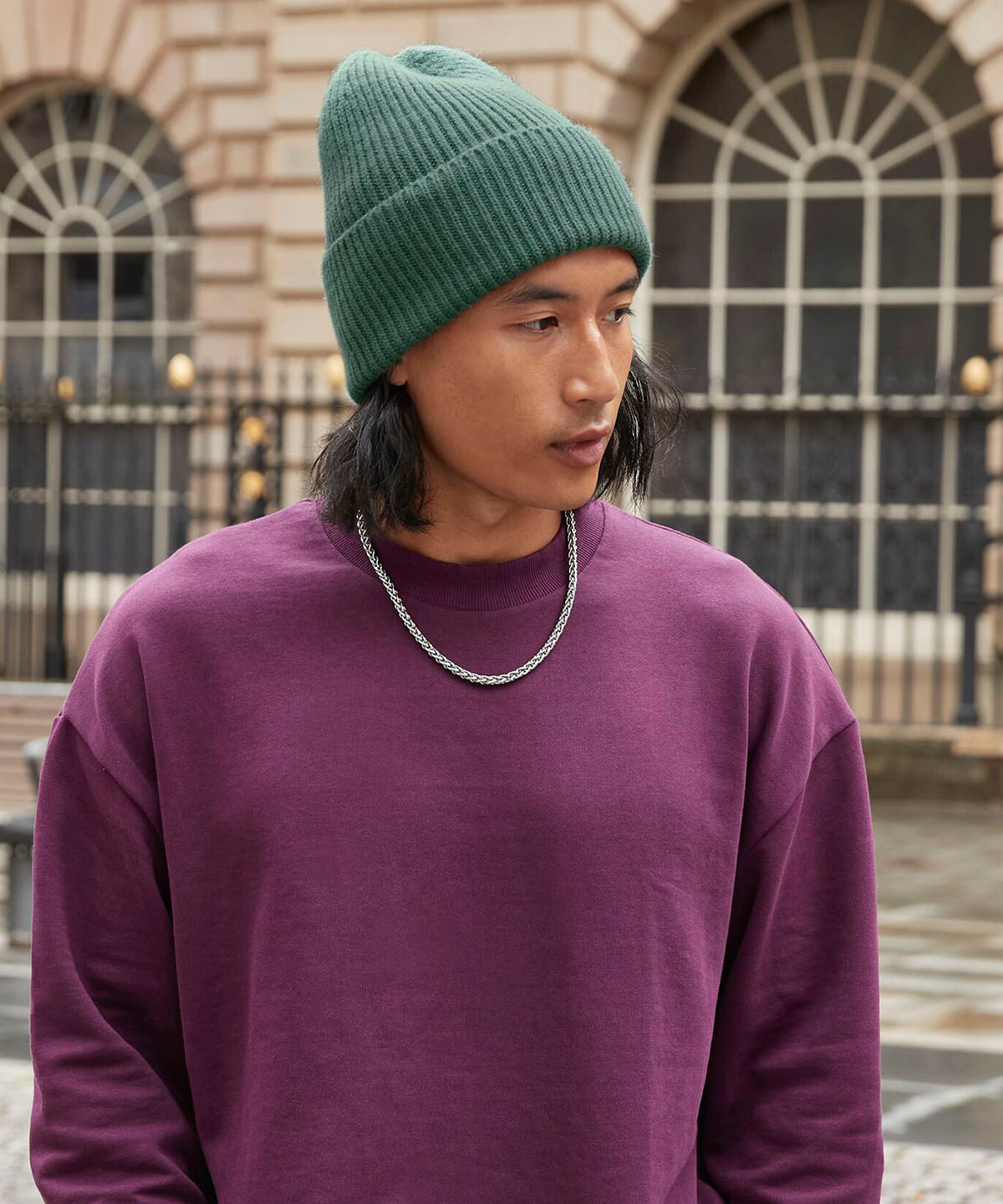 Oversized cuffed beanie