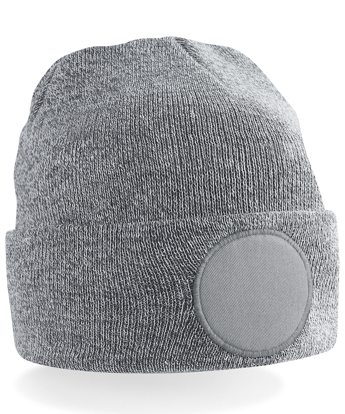 Circular patch beanie